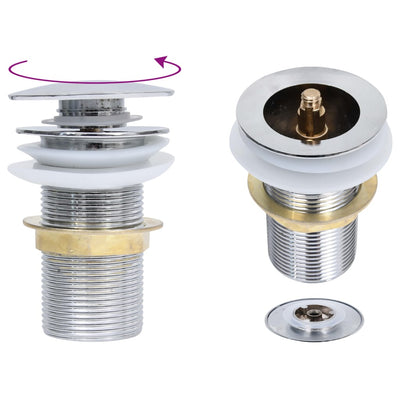 Vidaxl Drain Pop-Up sin desbordamiento 6.4x6.4x9.1 cm de color cromado