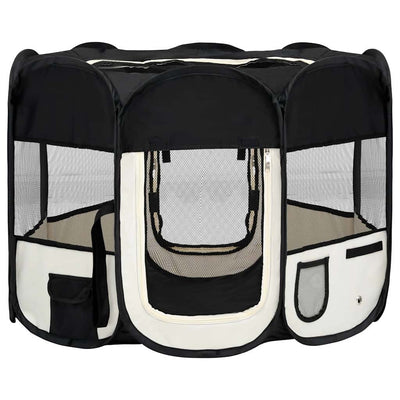 Vidaxl Dog Ren plegable con bolsa portadora 90x90x58 cm negro