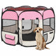 Vidaxl hondenren inklapbaar met draagtas 90x90x58 cm roze