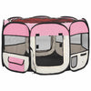Vidaxl Dog Ren plegable con bolsa portadora 110x110x58 cm rosa