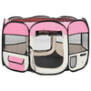Vidaxl hondenren inklapbaar met draagtas 110x110x58 cm roze