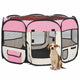 Vidaxl hondenren inklapbaar met draagtas 110x110x58 cm roze