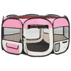 Vidaxl Dog Ren plegable con bolsa portadora 125x125x61 cm rosa