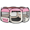 Vidaxl Dog Ren plegable con bolsa portadora 145x145x61 cm rosa