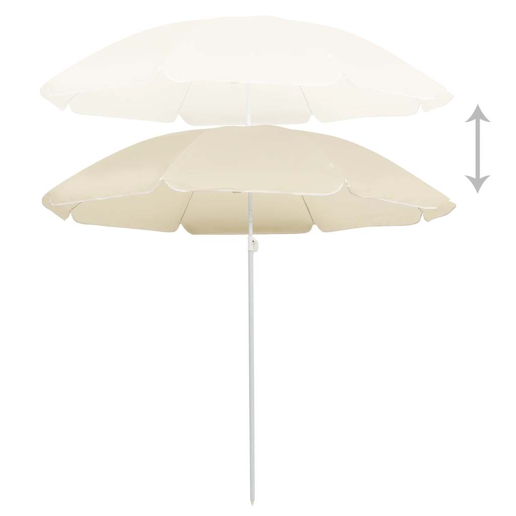 Vidaxl Parasol con polo in acciaio 180 cm sabbia