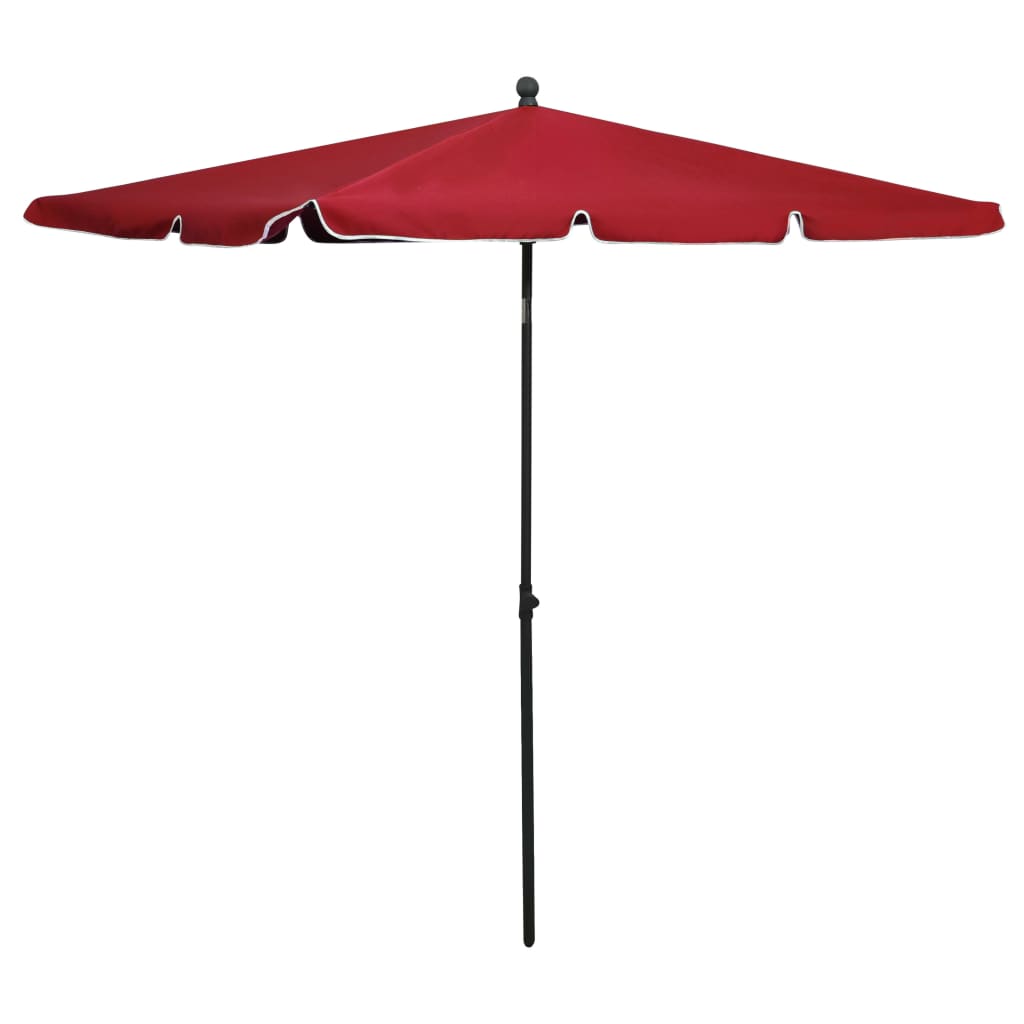 Sombrilla VidaXL con palo 210x140 cm burdeos