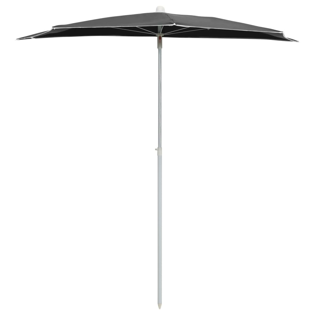 Mezzo ombrellone Vidaxl con palo 180x90 cm antracite