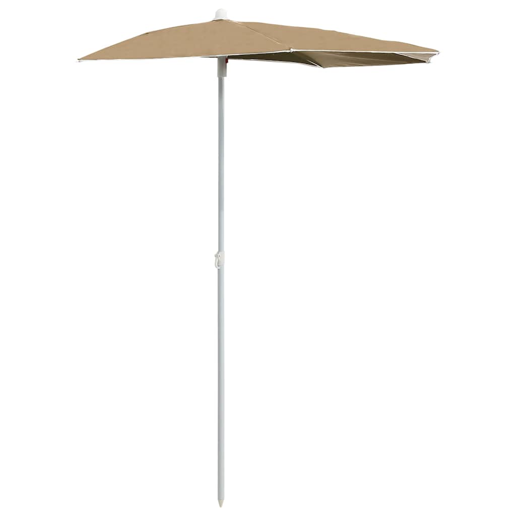 Mezzo ombrellone Vidaxx con palo 180x90 cm tortora