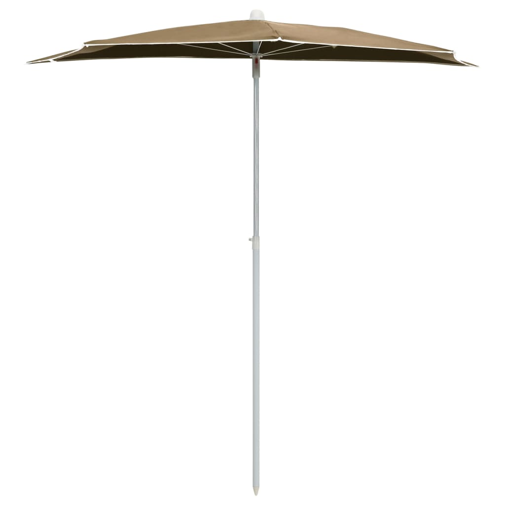 Mezzo ombrellone Vidaxx con palo 180x90 cm tortora