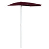 Vidaxl Parasol Half con poste 180x90 cm Burdeos rojo