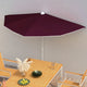 Vidaxl Parasol Half con poste 180x90 cm Burdeos rojo