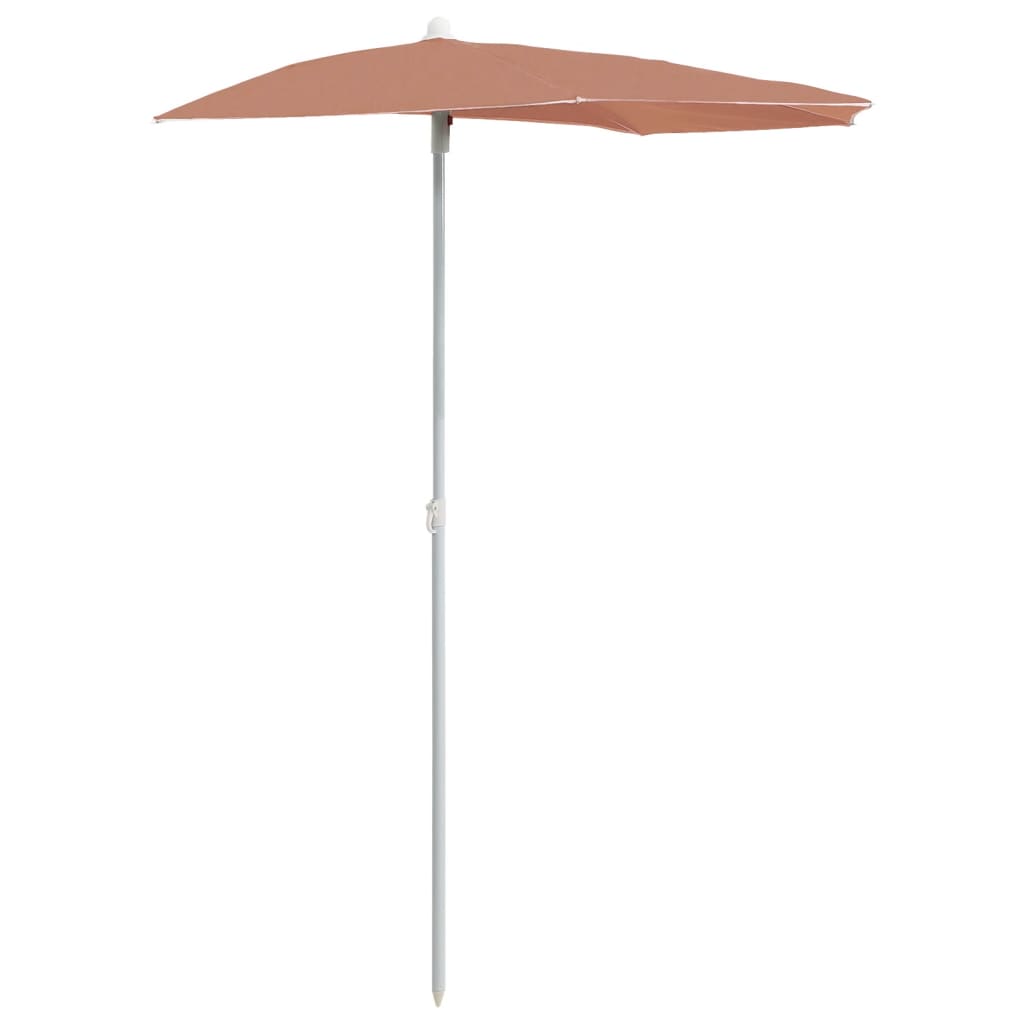 Vidaxl Parasol Half con pole 180x90 cm Terracota -Coleed