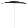 Vidaxl parasol half met paal 180x90 cm zwart