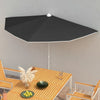 Vidaxl parasol half met paal 180x90 cm zwart