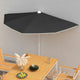 Mezzo ombrellone Vidaxx con palo 180x90 cm nero