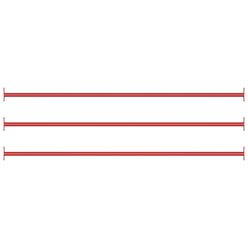 Vidaxl rekstokken 3 st 125 cm staal rood