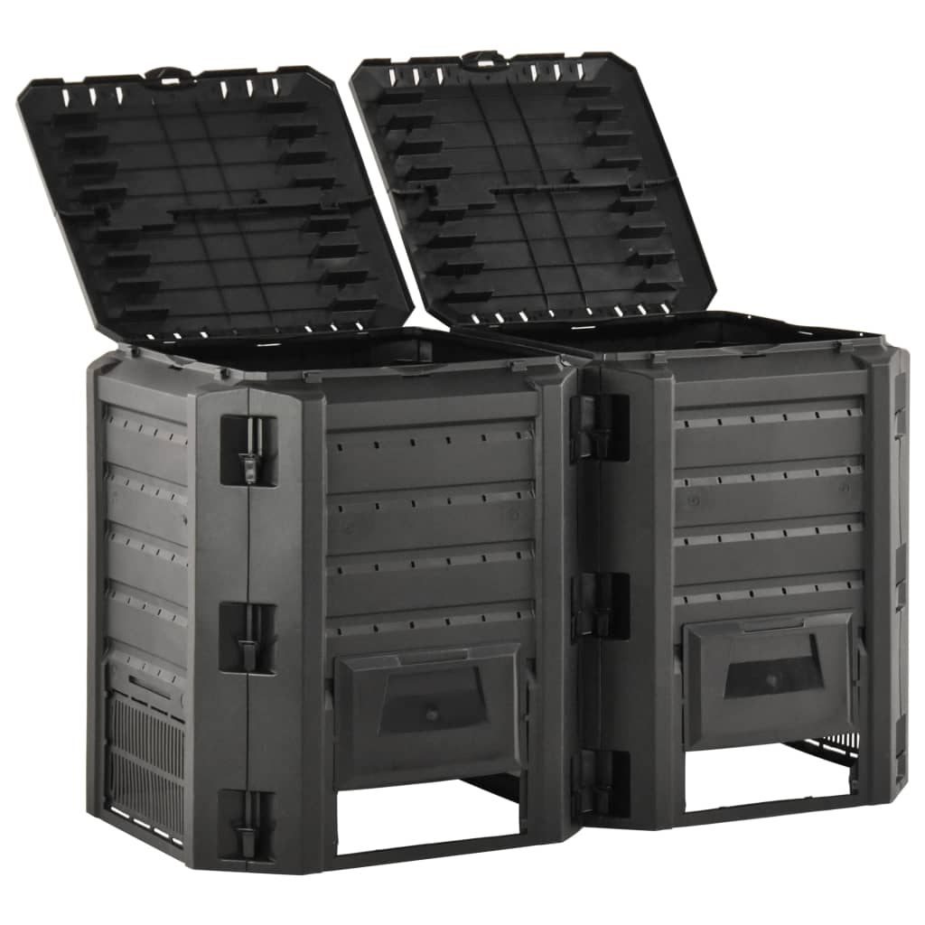 Vidaxl Compost Bin 800 L Negro