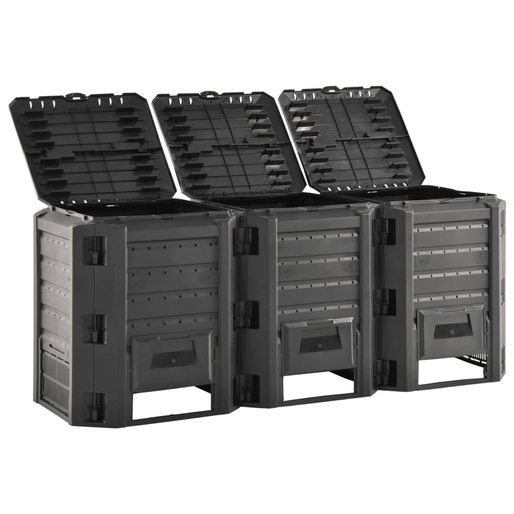 Vidaxl Compost Bin 1200 L Nero