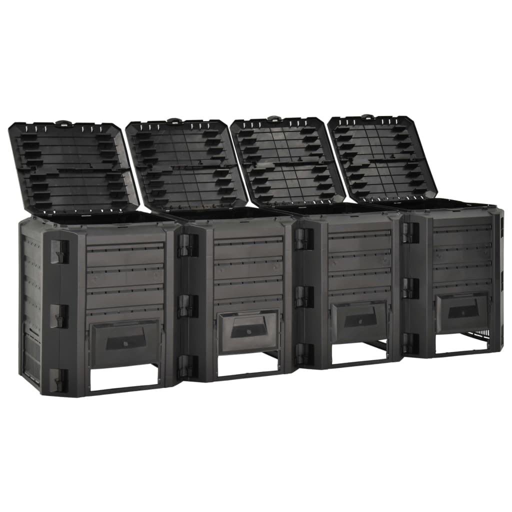 Vidaxl Compost Bin 1600 L Negro