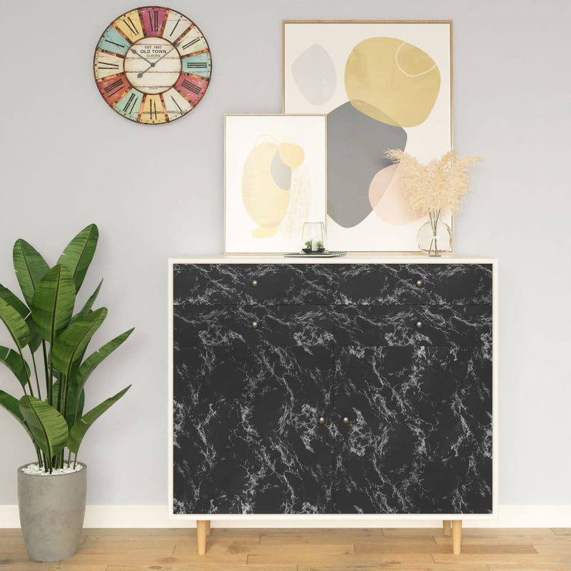 Vidaxl mobili olio autodesivo 500x90 cm Pietra PVC Nero