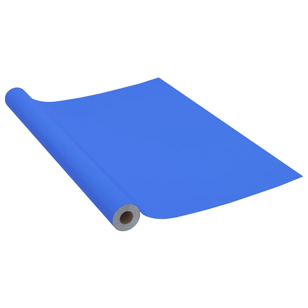 Vidaxl muebles Aceite autoadhesivo 500x90 cm PVC Alto brillo azul