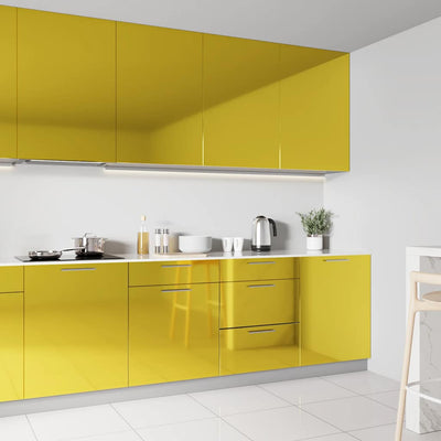 Vidaxl Furniture Olio autoadesivo 500x90 cm Pvc Alto lucido Oro colorato