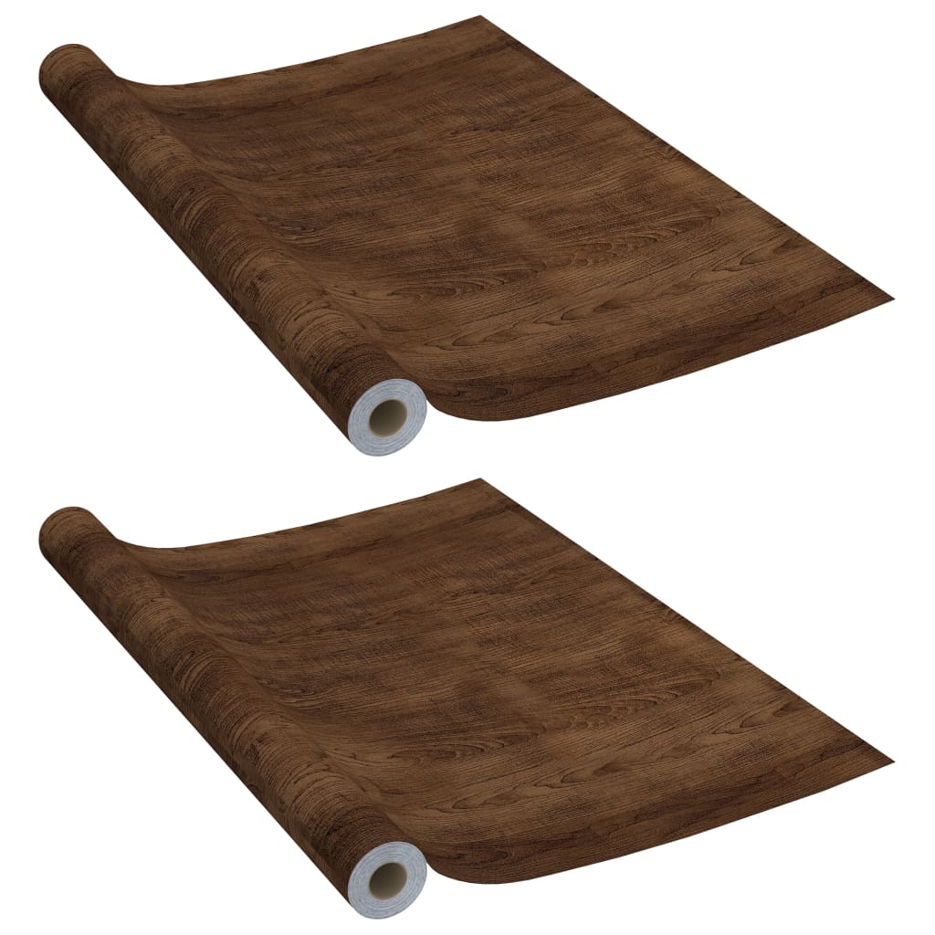 Vidaxl Muebles Aceites Autoadhesivo 2 PCS 500x90 cm PVC Oak Dark -Colorado