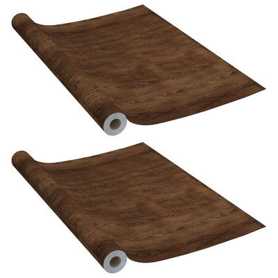 Vidaxl meubelfolies zelfklevend 2 st 500x90 cm pvc donkereikenkleurig