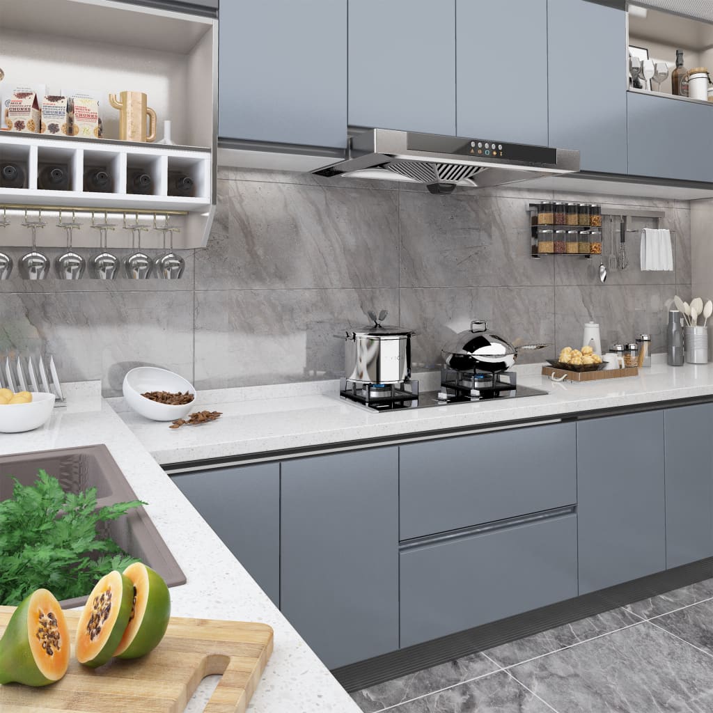 Aceites de muebles de Vidaxl Autoadhesivo 2 ST 500x90 CM PVC Gray