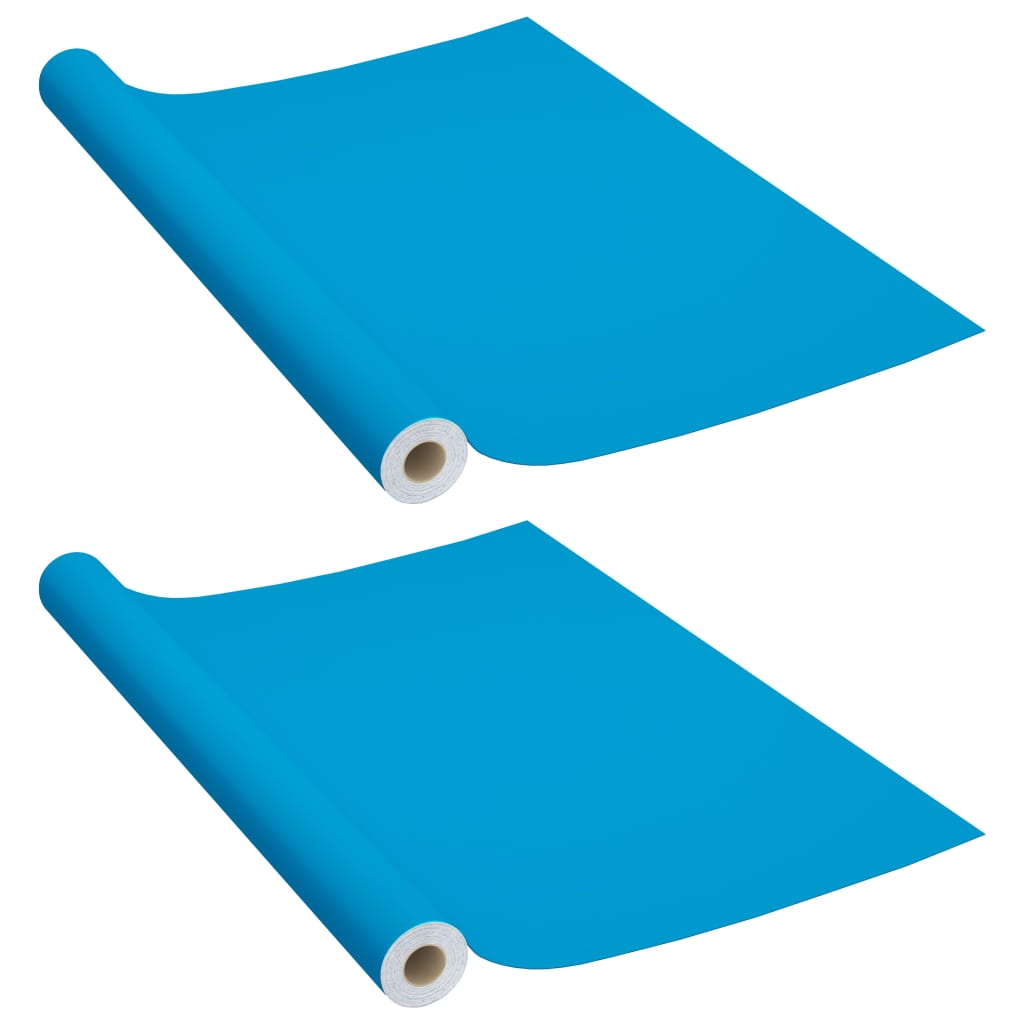 Vidaxl Muebles Aceites Autoadhesivo 2 ST 500X90 CM PVC Azure Azul