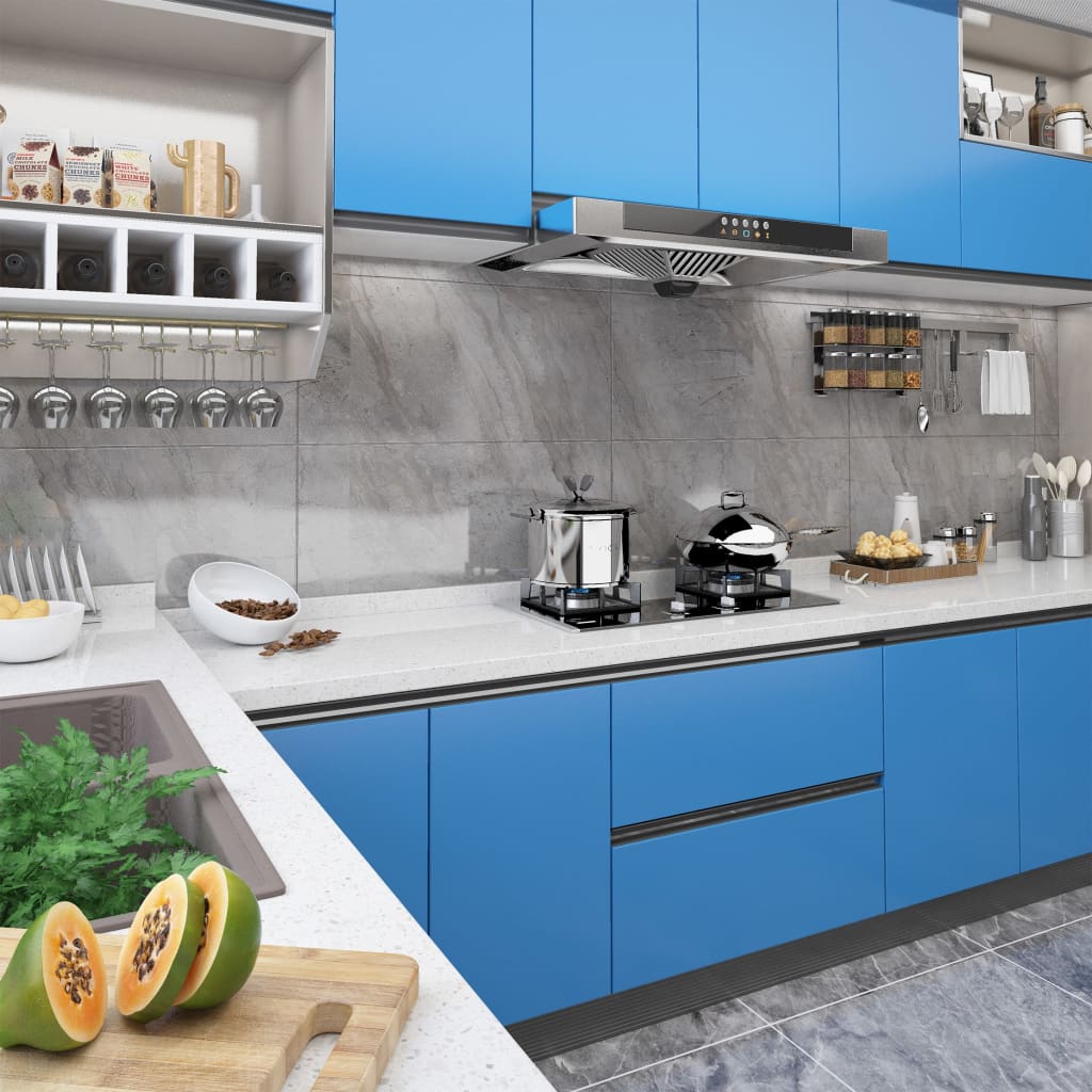 Vidaxl Muebles Aceites Autoadhesivo 2 ST 500X90 CM PVC Azure Azul