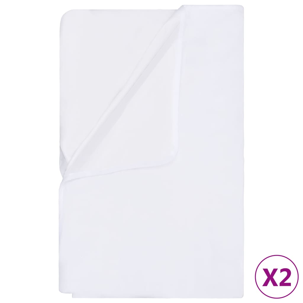 VidaXL protectores de colchón 2uds impermeables 140x200 cm algodón blanco