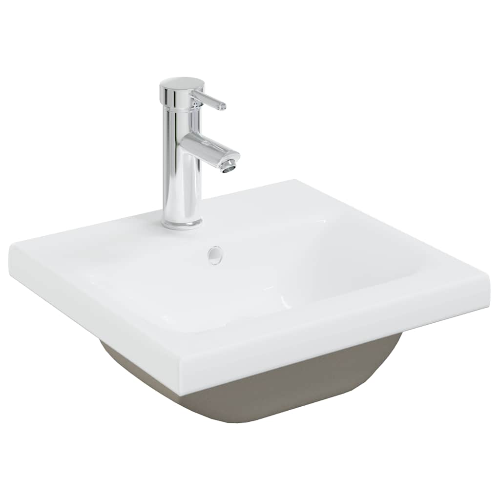 Vidaxl inbouwwastafel met kraan 42x39x18 cm keramiek wit
