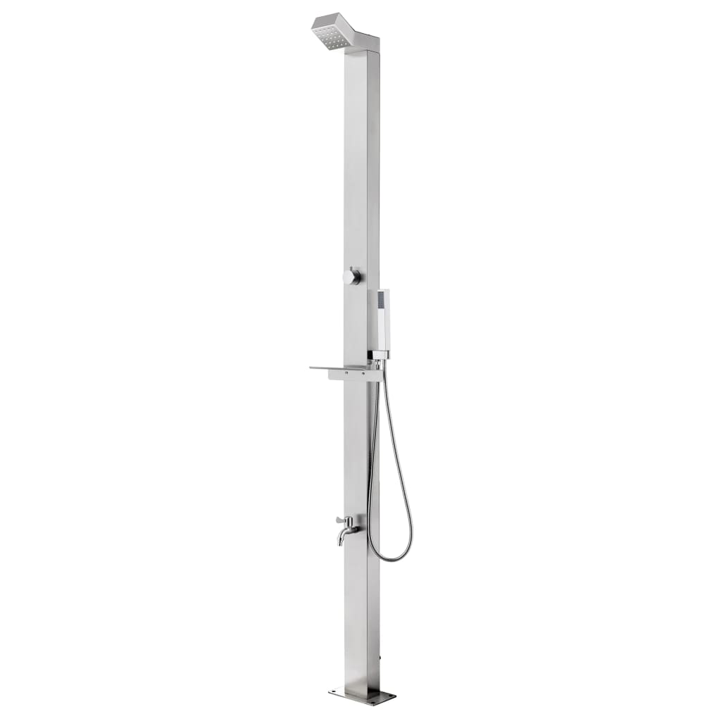 Vidaxl Ducha al aire libre 220 cm de acero inoxidable