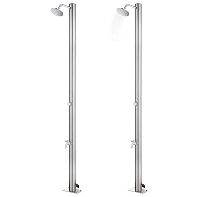 Vidaxl Ducha al aire libre 215 cm de acero inoxidable