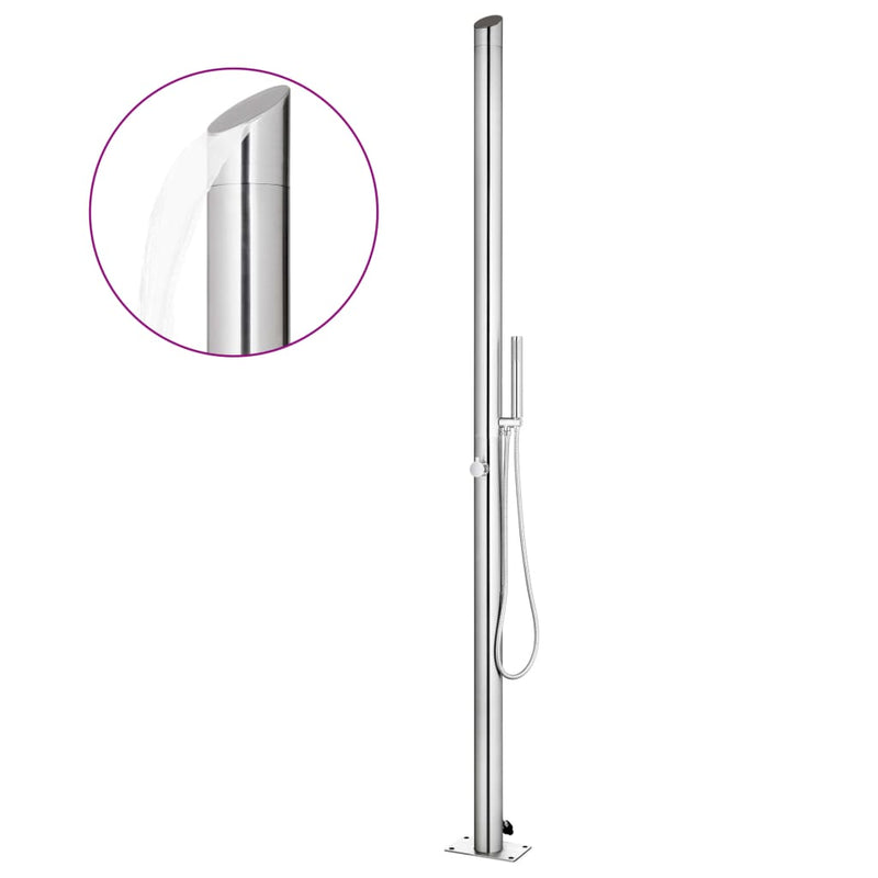 Vidaxl buitendouche 220 cm roestvrij staal
