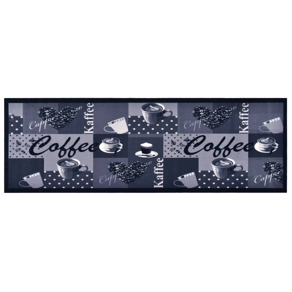 Vidaxl Mat de cocina Café lavable 45x150 cm azul