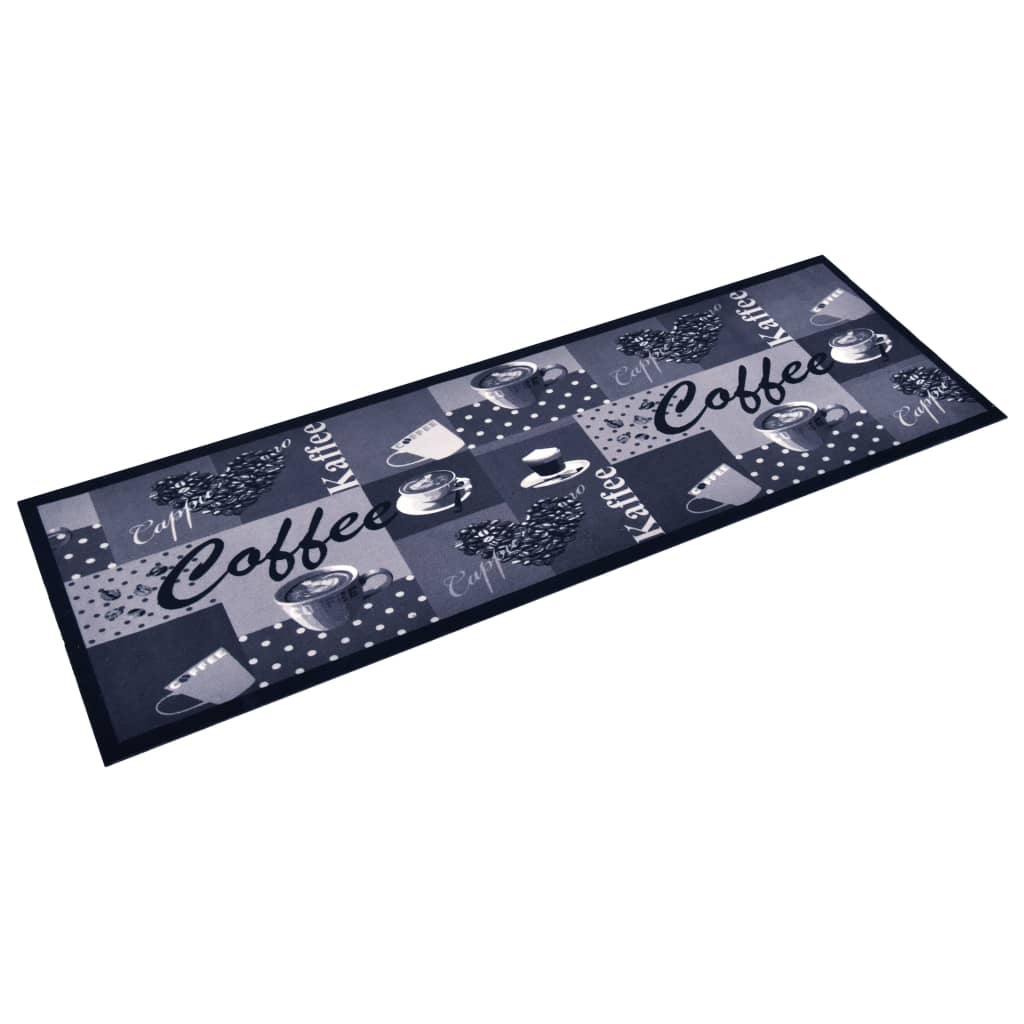 Vidaxl Mat de cocina Café lavable 45x150 cm azul