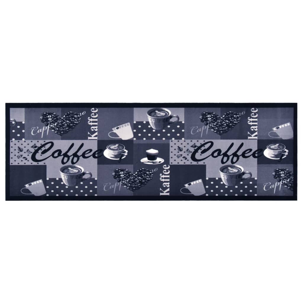 Vidaxl tappetino da cucina caffè lavabile 60x180 cm blu