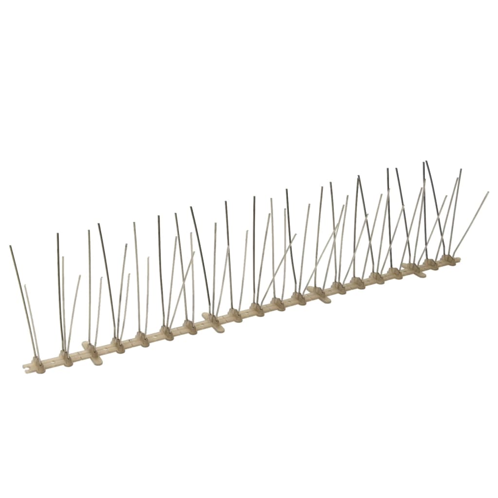 Vidaxl alfileres para pájaros y palomas con 5 filas 20 unidades 10 m plástico