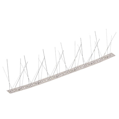 Vidaxl alfileres para pájaros y palomas con 5 filas 10 piezas 5 m acero inoxidable