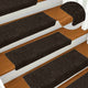 Esteras de escalera de Vidaxl 15 st 65x21x4 cm aguja de color marrón oscuro