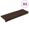Esteras de escalera de Vidaxl 15 st 65x21x4 cm aguja marrón