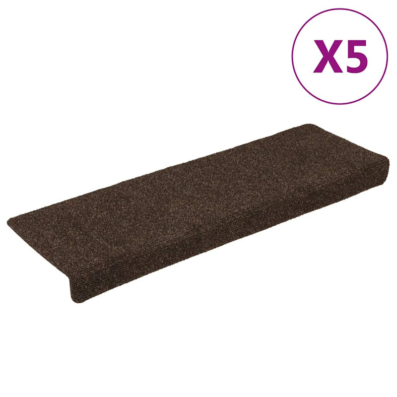 Esteras de escalera de Vidaxl 15 st 65x21x4 cm aguja marrón