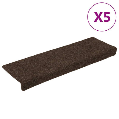 Esteras de escalera de Vidaxl 15 st 65x21x4 cm aguja marrón
