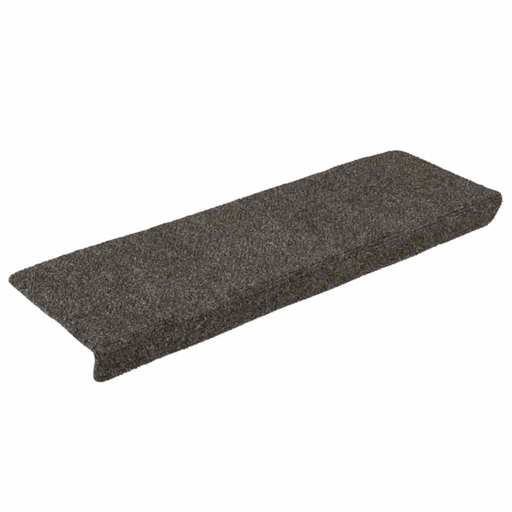 Vidaxl trapmatten zelfklevend 15 stuks 65x21x4 cm antraciet rechthoekige rand