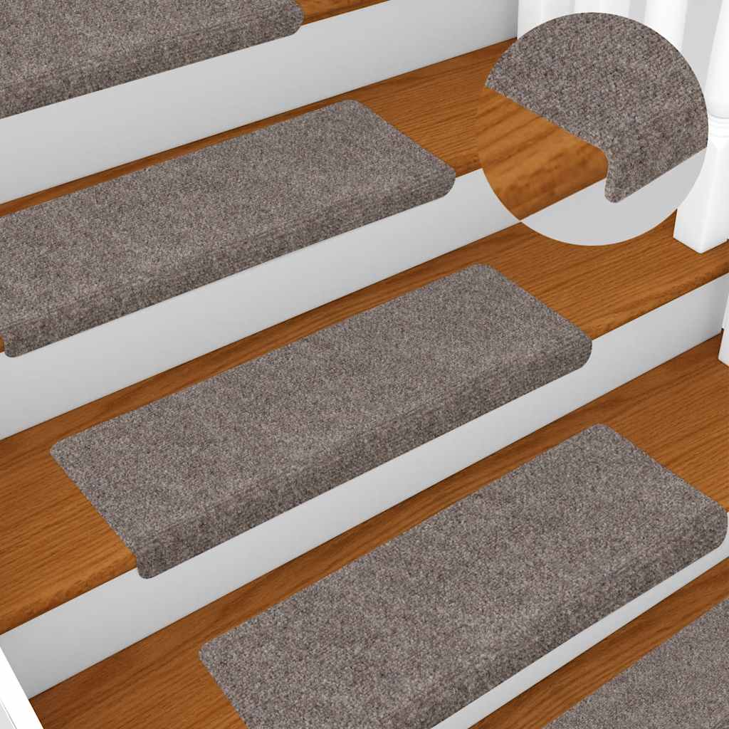 Vidaxl trapmatten zelfklevend 15 stuks 65x21x4 cm beige rechthoekige rand