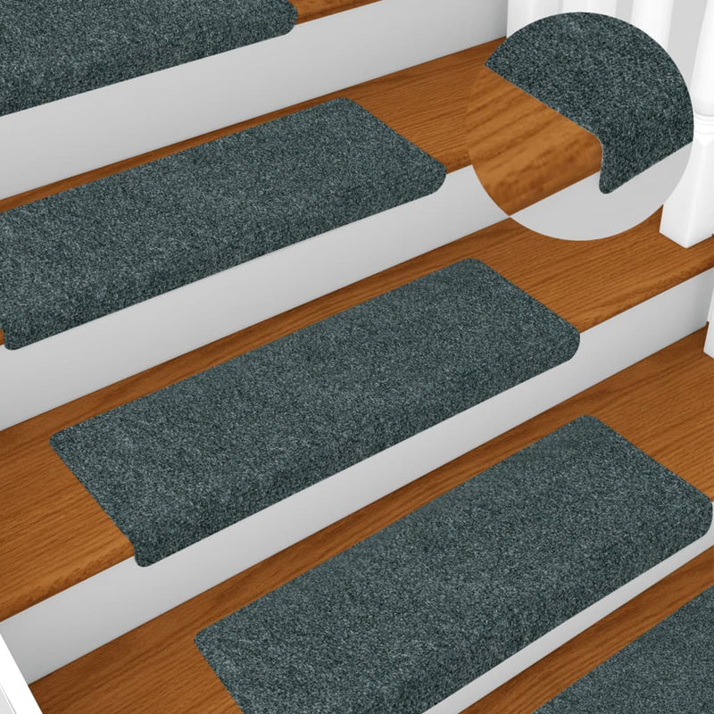 Esteras de escalera de Vidaxl 15 st 65x21x4 cm aguja marrón