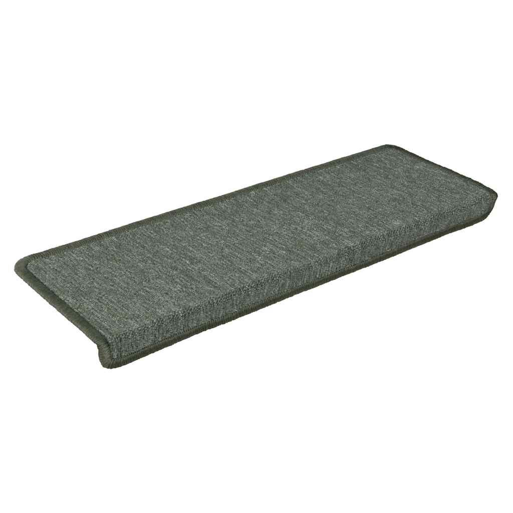 Vidaxl trapmatten 15 st 65x21x4 cm donkergroen rechthoekige rand