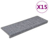 Esteras de escalera de Vidaxl 15 st 65x21x4 cm blanco y gris